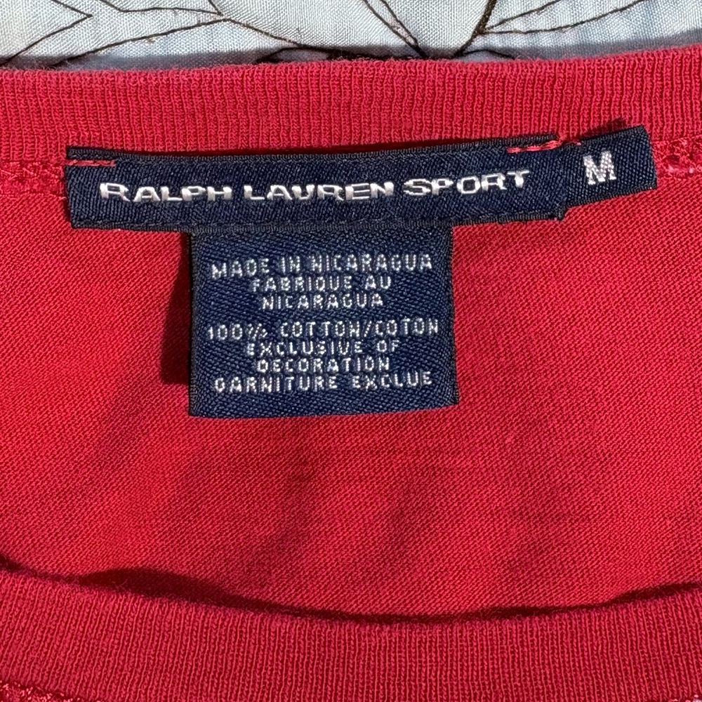 Ralph Lauren Red and White Striped 3/4 length Sleeve Tee - Picture 7 of 9